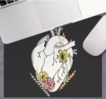 Anatómiai szív virágos eredeti egérpad - TenStickers
