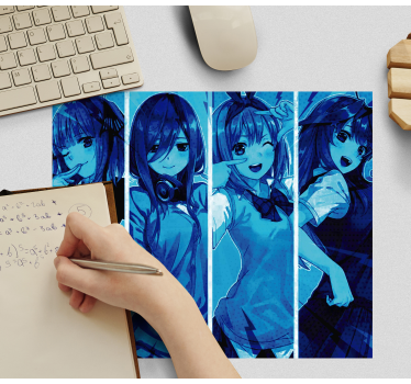 Anime lányok kék játék vinil egérpad - TenStickers