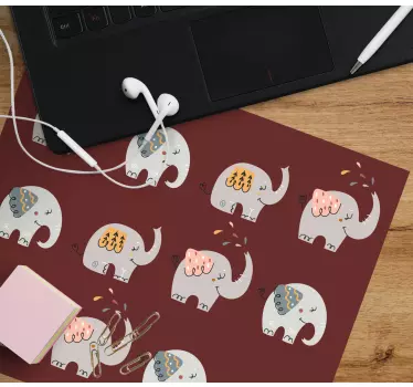 Aranyos elefánt minta egérpad eredeti - TenStickers