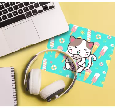 Macska élvezi az italt mouse pad eredeti - TenStickers