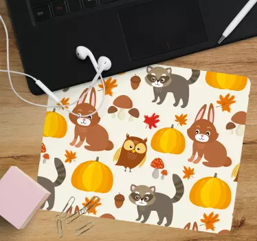 Aranyos Őszi Állatok mouse pad eredeti - TenStickers
