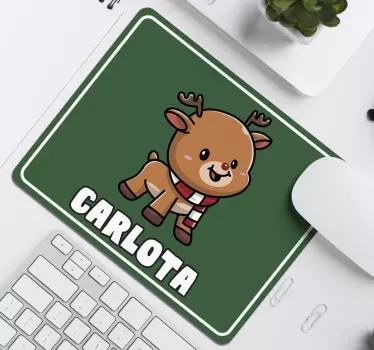 Aranyos rajzos rénszarvas egérpad karácsony - TenStickers