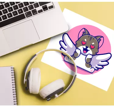 Aranyos repülő macska mouse pad anime - TenStickers