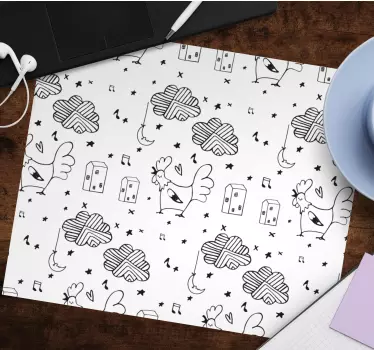 Bűbájos fekete illusztrációk egérpad minták - TenStickers