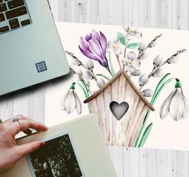 Bűbájos madáretető csokor mouse pad eredeti - TenStickers