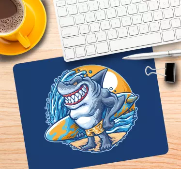 Cápa deszkával egérpad szerencsejátékhoz - TenStickers