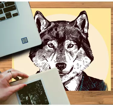 Dapper farkas portré eredeti egérpad - TenStickers