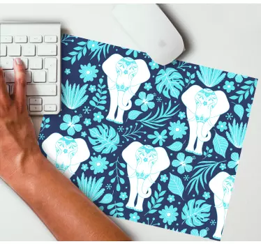 Elegáns elefánt virágos egérpad minták - TenStickers