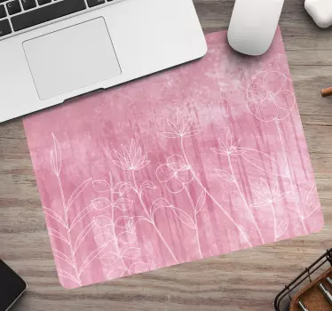 Elegáns virágos kontúr - mouse pad minták - TenStickers
