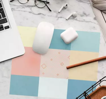 Élénk geometrikus négyzetek egérpad minták - TenStickers