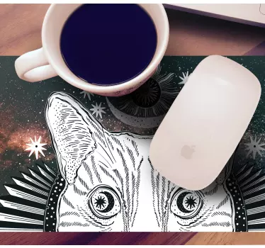 Eredeti egérpad égi macska illusztrációval - TenStickers