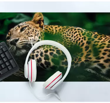 Eredeti egérpad kényelmesen fekvő leopárddal - TenStickers