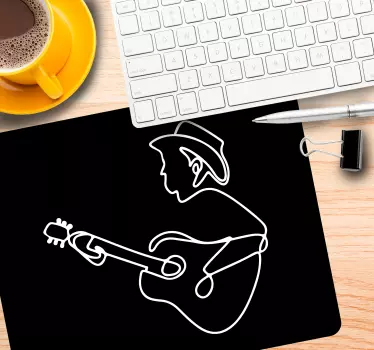 Eredeti egérpad zenésszel és gitárral - TenStickers