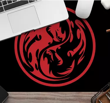 Fekete és piros sárkány yin yang eredeti egérpad - TenStickers