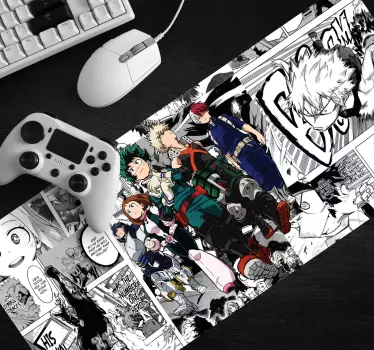 Fekete-fehér manga karakterek anime egérszőnyeg - TenStickers