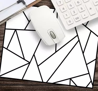 Fekete geometrikus vonalak minimalista design eredeti egérpad - TenStickers