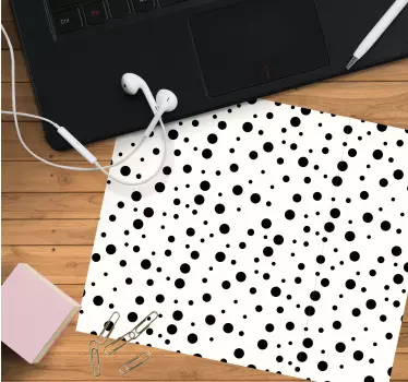 Fekete pöttyös fehér háttér egérpad minták - TenStickers