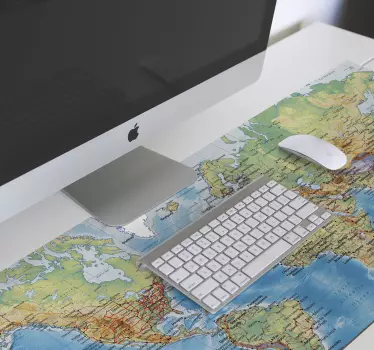Fizikai világtérkép vinil egérpad - TenStickers