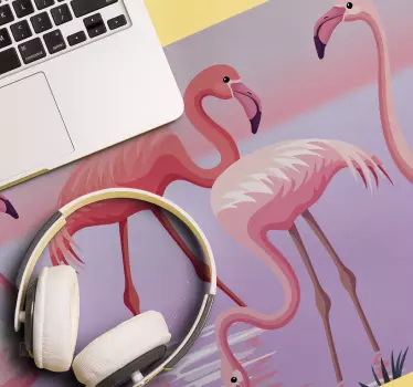Flamingó és rózsaszín ég eredeti egérpad - TenStickers