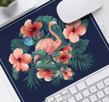Flamingó virágos mintás mouse pad eredeti - TenStickers