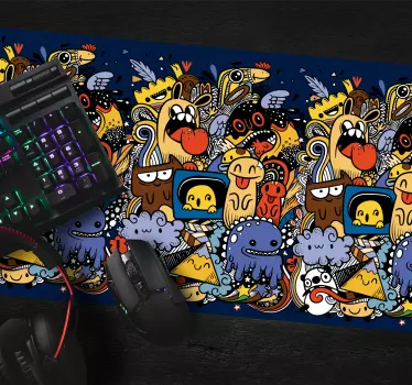 Geek kollázs játék bakelit egérpad - TenStickers