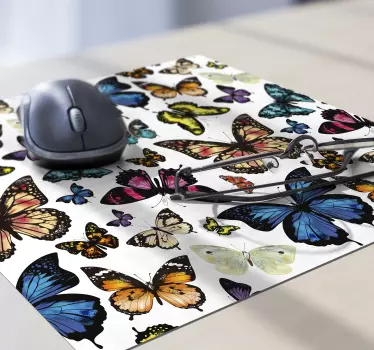 Gyönyörű és színes pillangók pillangó egér szőnyeg - TenStickers