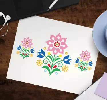 Hagyományos virágok szimbólum egérpad minták - TenStickers