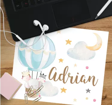 Három állat a lufi, a csillagok és a felhők egerek - TenStickers
