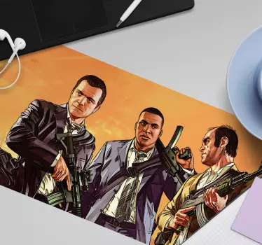 Három karakter ellentét mouse pad szerencsejáték - TenStickers