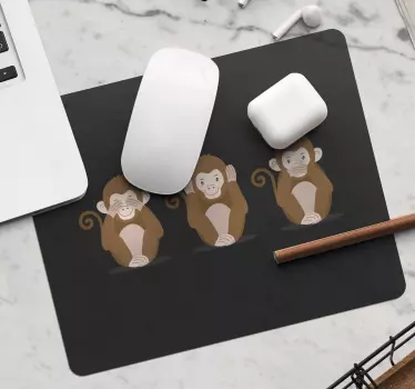 Három majom emoji eredeti egérpad - TenStickers