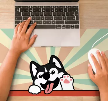 Játékos husky karakter eredeti egérpad - TenStickers