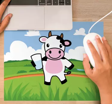 Játékos tehén poharat tartó mouse pad eredeti - TenStickers