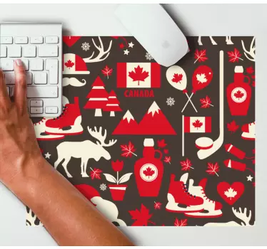 Kanadai szimbólumok gyűjteménye világtérkép egérpad - TenStickers