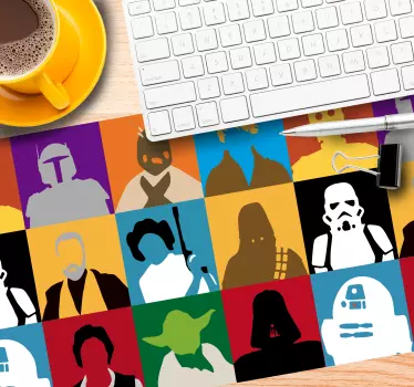 Karakter siluettek kollázs - egérpad szerencsejáték - TenStickers