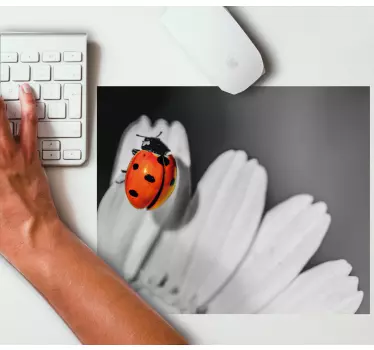Katicabogár virágon - eredeti egérpad - TenStickers