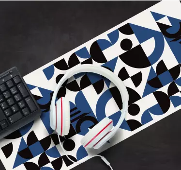Kék és fekete puzzle városi design játék vinil egérpad - TenStickers