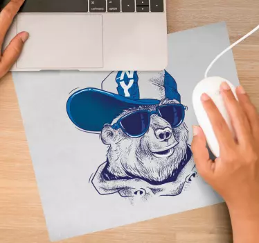 Kék medve rajzfilm graffiti egérpadok - TenStickers