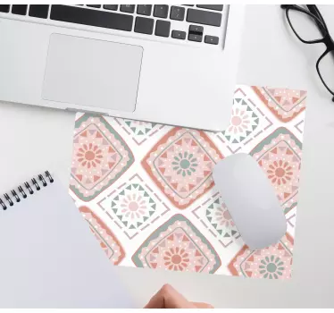 Kékeszöld boho cserép egérpárna minták - TenStickers