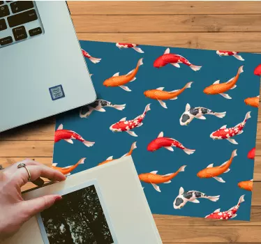 Koi hal minta kék háttér eredeti egérpad - TenStickers