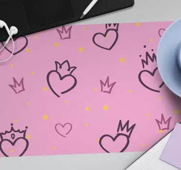 Koronás szívek egérpad minták - TenStickers