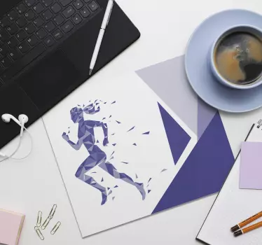 Lila geometrikus futó eredeti egérpad - TenStickers