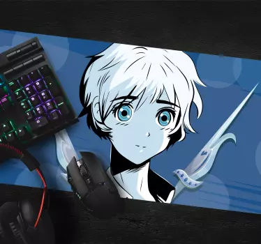 Mágikus karakter kék kardos anime egérmatraccal - TenStickers