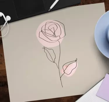Minimalista virágos kontúr mouse pad eredeti - TenStickers