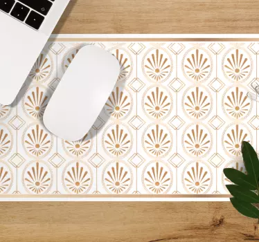 Modern art fehér és arany deco mintás eredeti egérpad - TenStickers