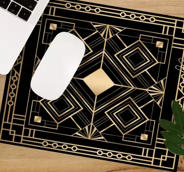 Modern art fekete és arany deco mintás eredeti egérpad - TenStickers