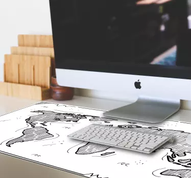 Művészi világvázlat egérpad világtérkép - TenStickers