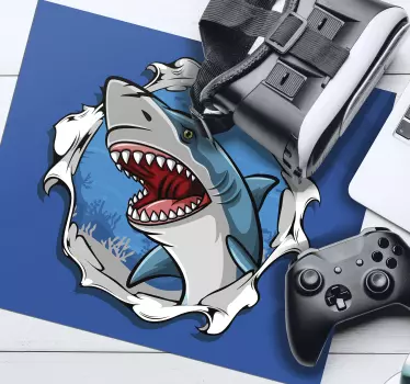 Nagy cápa 3d hal egér szőnyeg - TenStickers