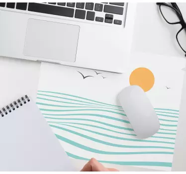 Napfényes tengerparti hullámok egérpad minták - TenStickers