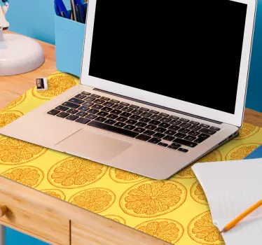 Narancssárga kézzel rajzolt minta citrus egér szőnyeg - TenStickers