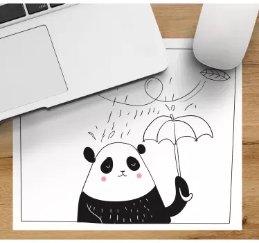 Panda az esőben eredeti egérpad - TenStickers
